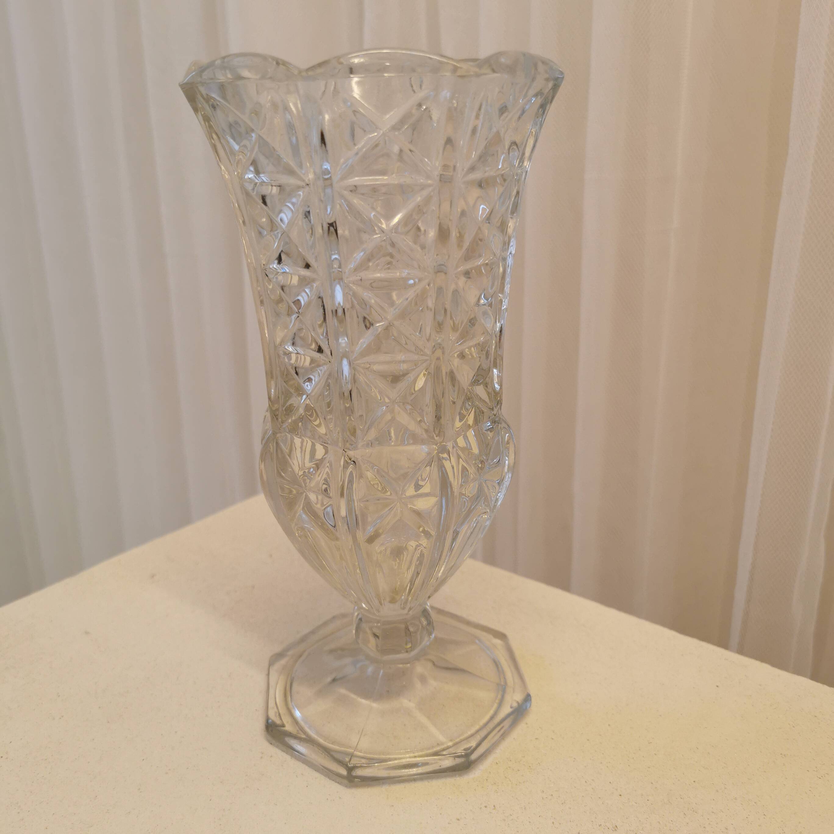 Cut glass vase