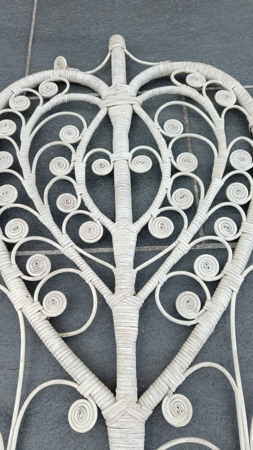Peacock rattan headboard, 1970