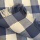 New fringed XL Vichy canvas tablecloth with 14 napkins, width 210cm.
