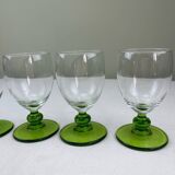 4 vintage green glasses