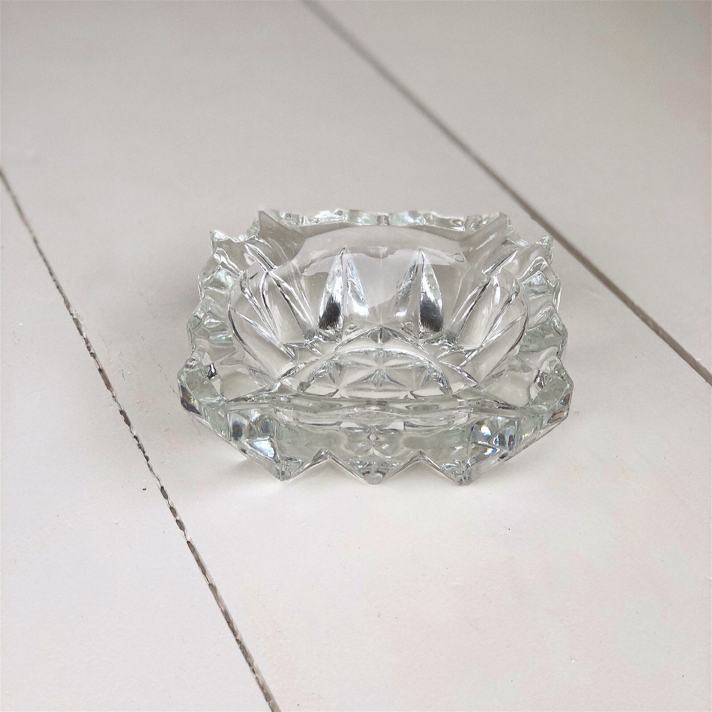 Vintage ashtray in chiseled glass