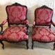 False pair of Louis XV style armchairs, nineteenth century