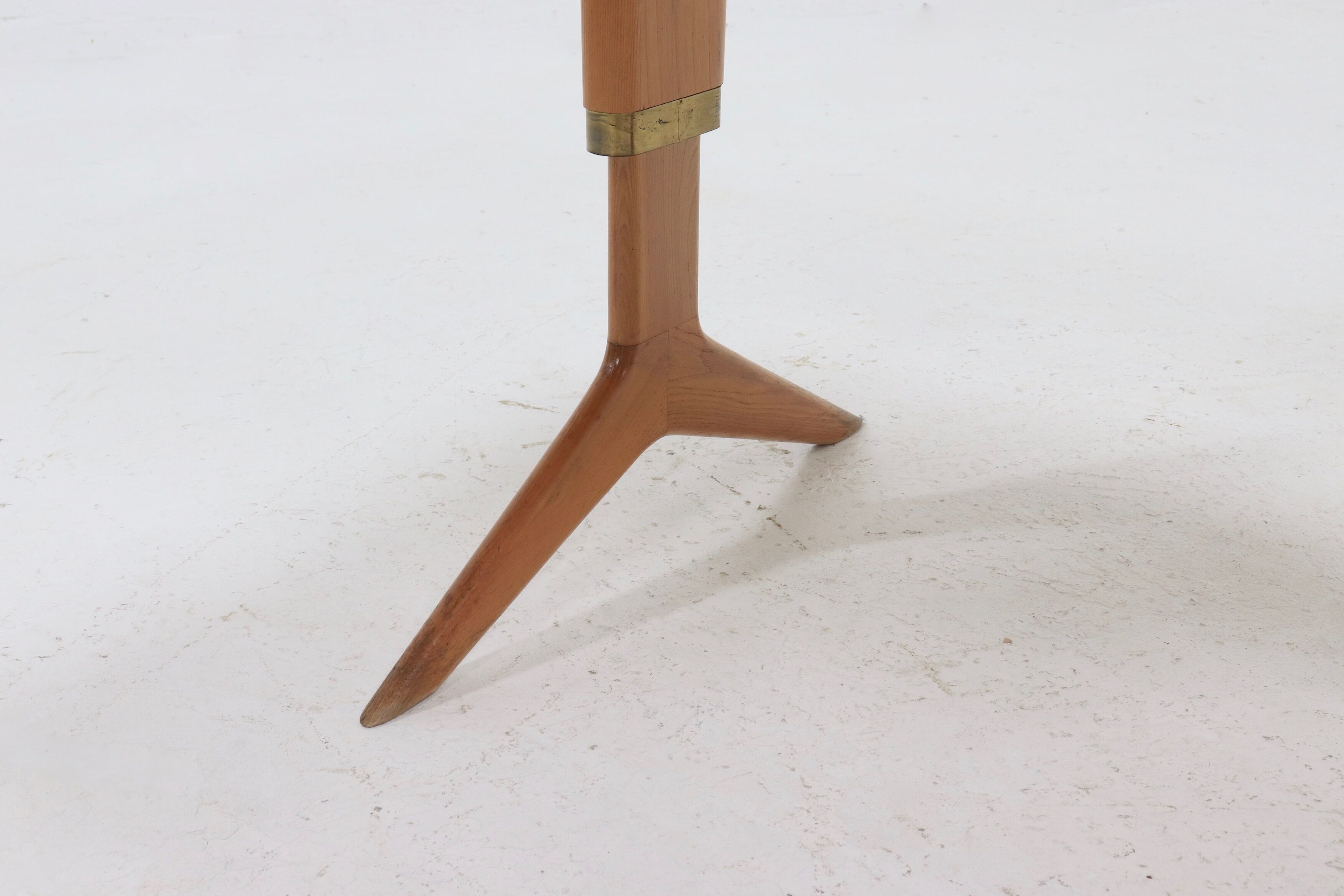 Height adjustable birch and brass partner desk 1960s