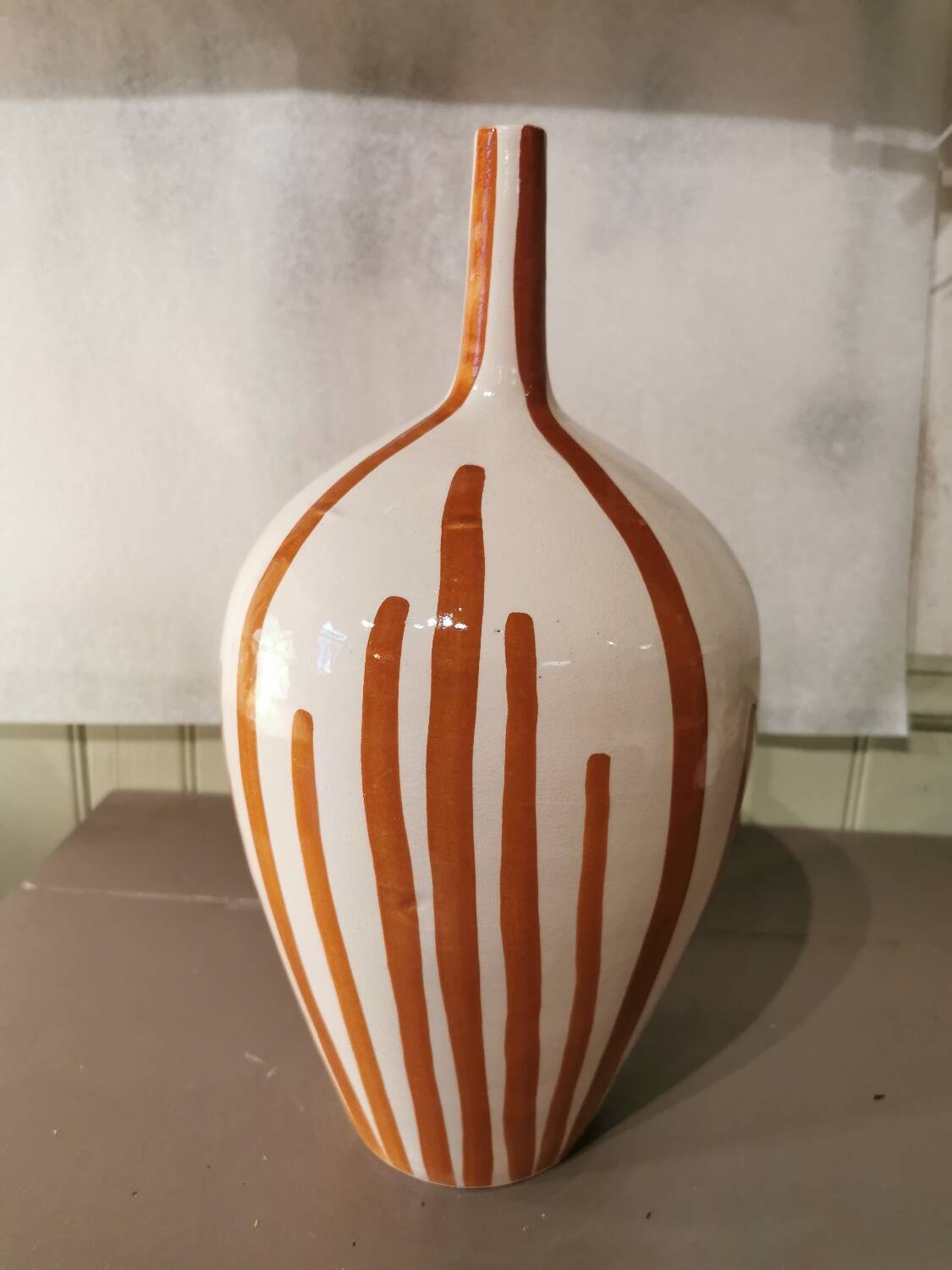 Moroccan striped ceramic vase