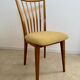 Lot of 6 old solid beech chairs, vintage design from the 60s, new fabric