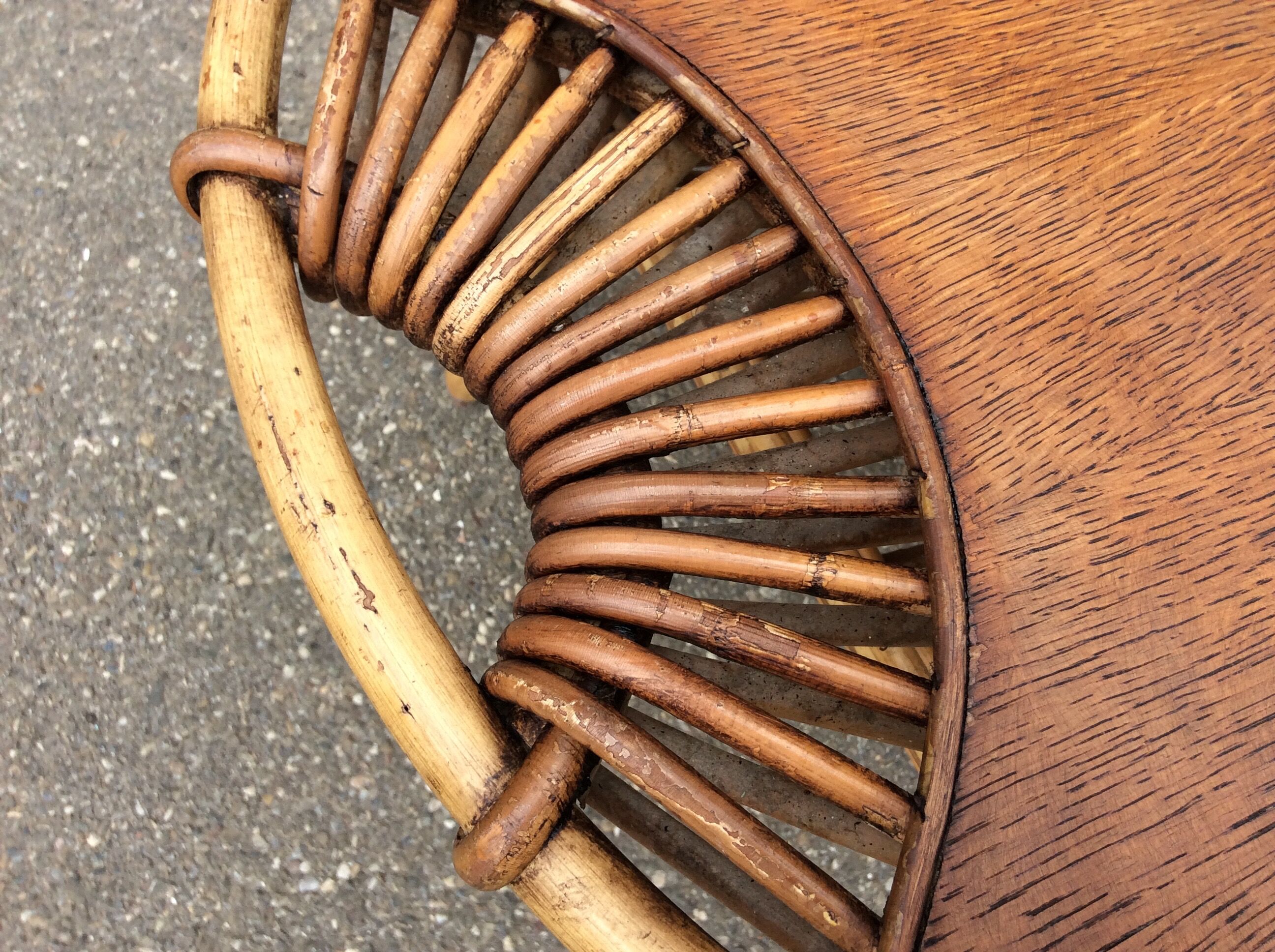 Rattan and bamboo coffee table 1960