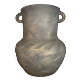 Golden brown terracotta vase with handles