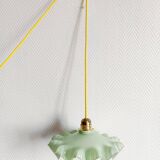 Vintage 1950s mini green opaline portable lamp
