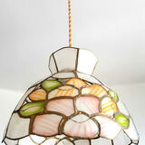 Mother-of-pearl suspension with art deco flowers