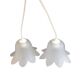 Pair of frosted glass flower pendant lights