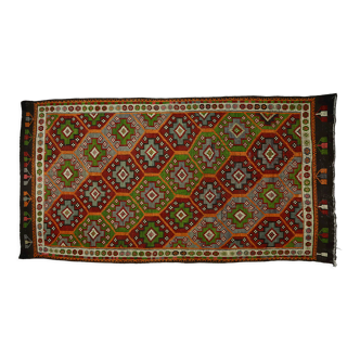 Anatolian handmade kilim rug 386 cm x 199 cm