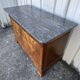 Louis-Philippe commode in burr walnut, Saint-Anne grey marble, mid-century