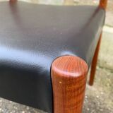 Vintage Scandinavian chairs in wood and leatherette restored