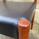 Vintage Scandinavian chairs in wood and leatherette restored