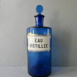 Bottle, pharmacy bottle in blue blown glass