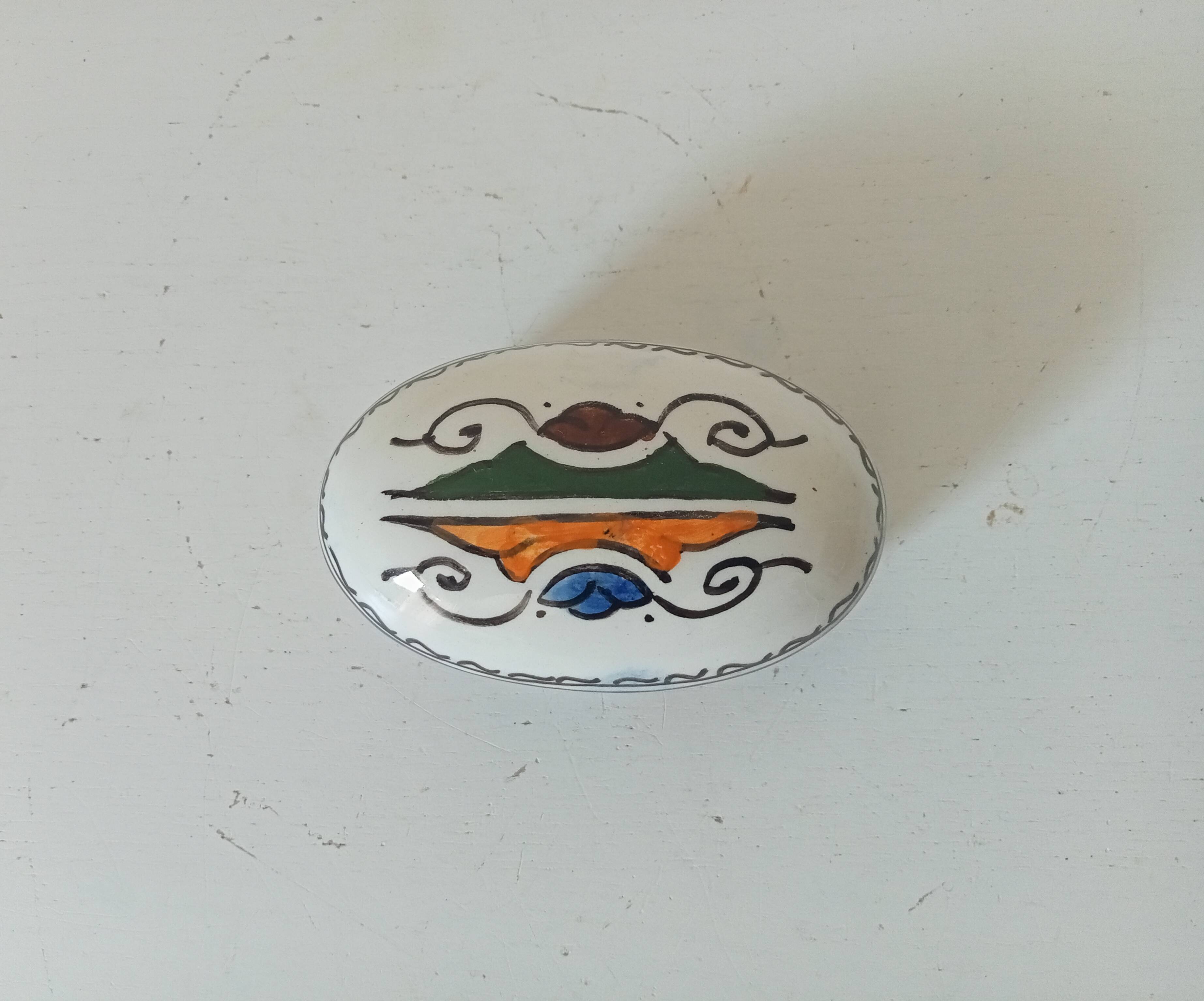 Vintage Moroccan porcelain candy box