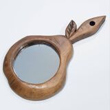 Hand carved wooden pear mirror