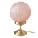 Art Deco floral table lamp, vintage pink opaline glass