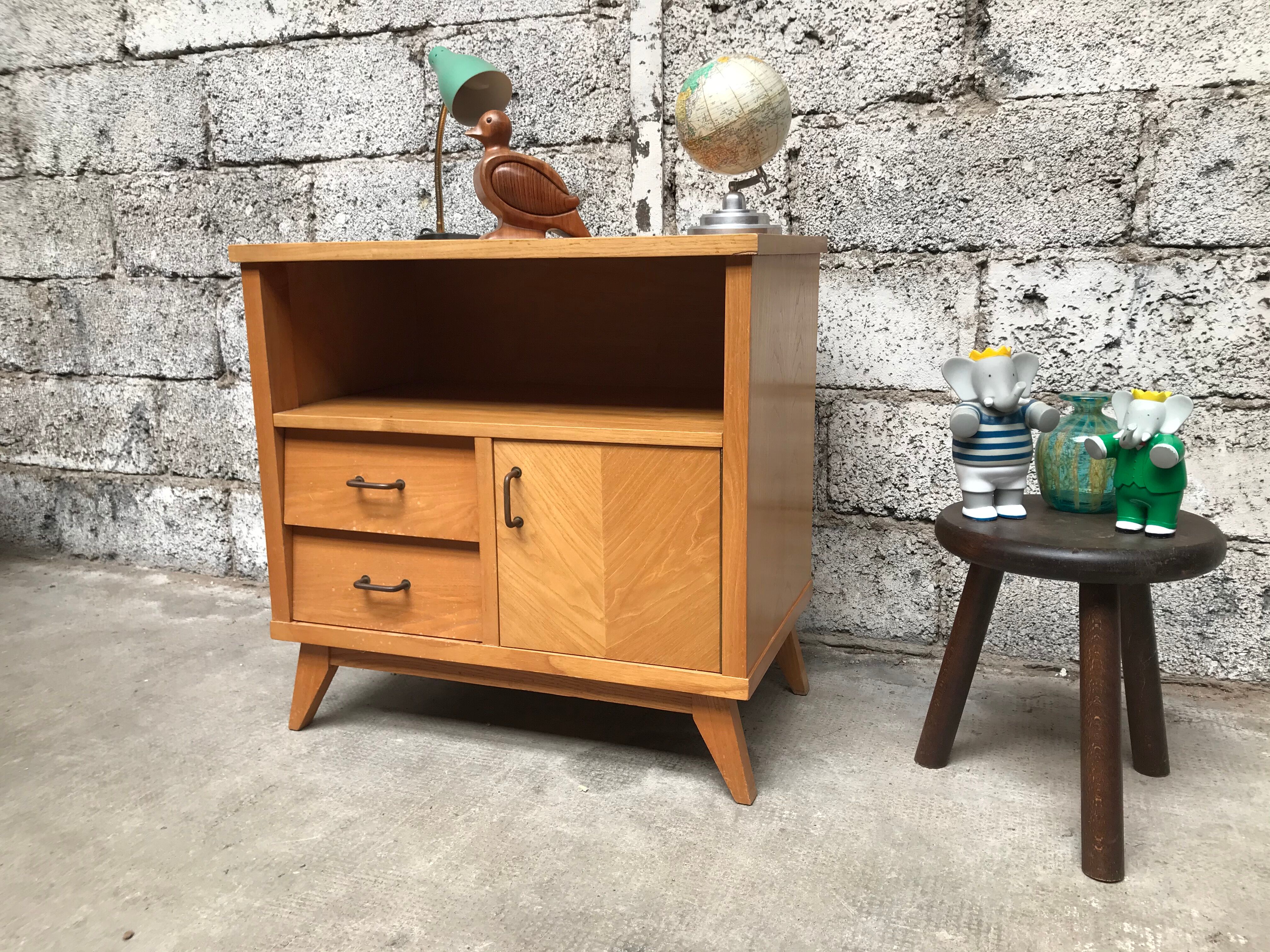 Vintage dresser, tv cabinet, Scandinavian, 1950, compass feet