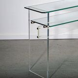 Table Console en Verre et Lucite par Roche Bobois, Circa 1980