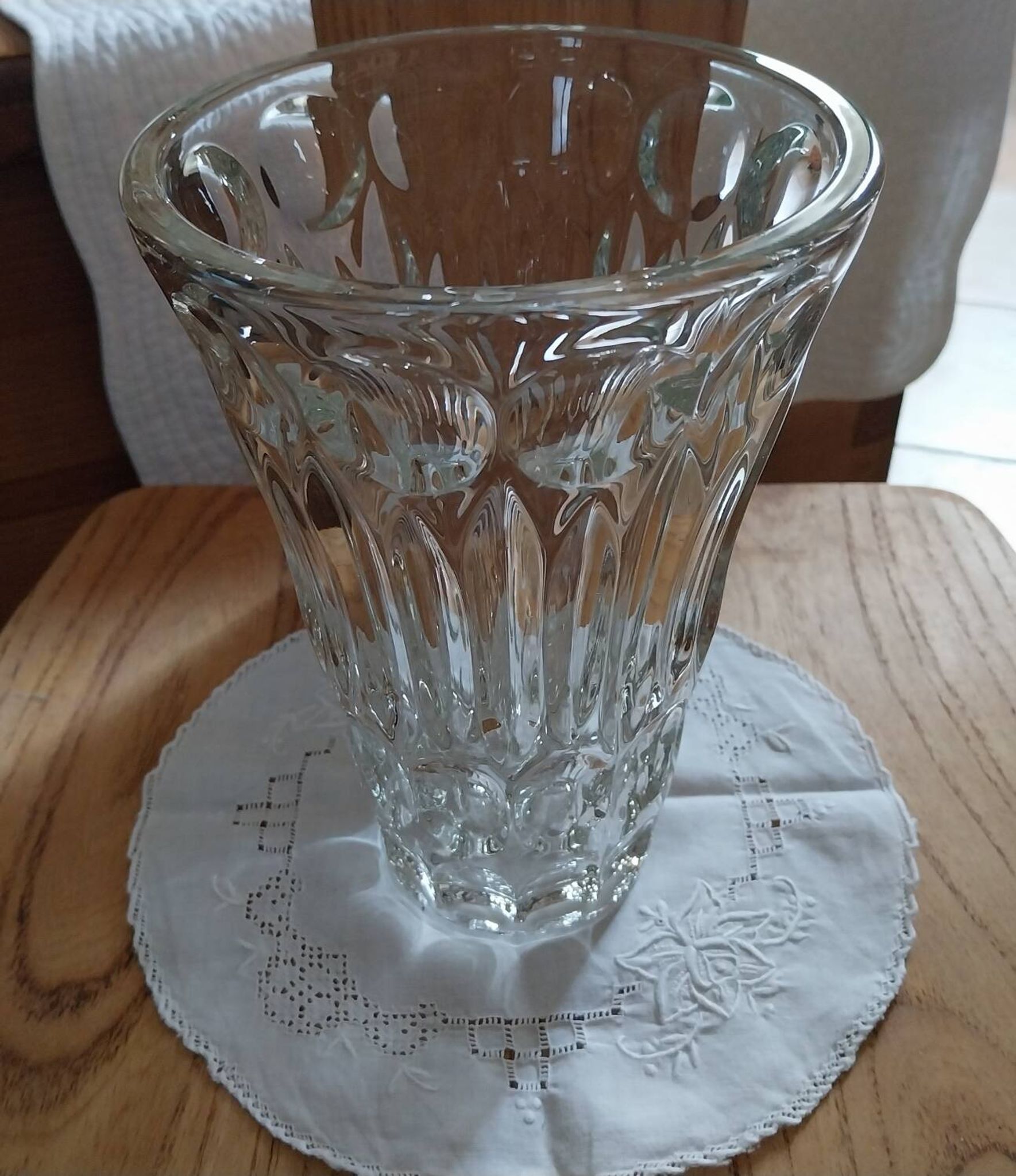 Antique pressed molded glass vase