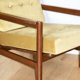 Fauteuil Vintage en Velours Olive, Années 70