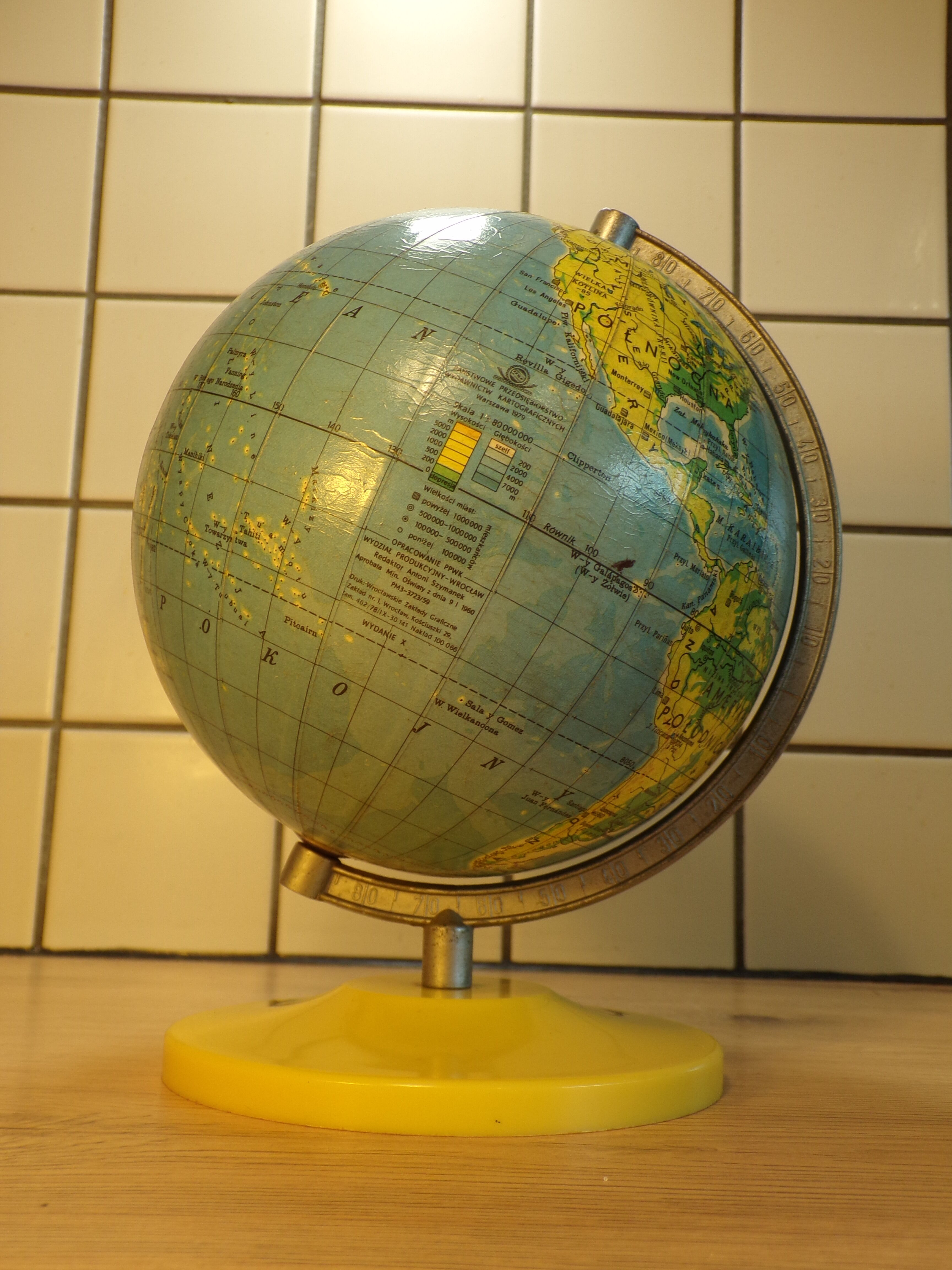 Vintage globe in Polish