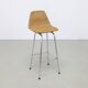 3x bar stool in rattan and chrome by rohé noordwolde, 1960s