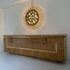 Sideboard in elm magnifying glass and brass. 1970