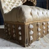 Napoleon III period armchair in yellow upholstered fabric - 19th century
