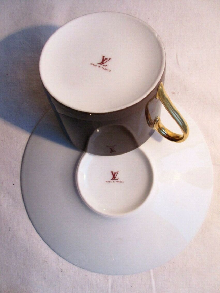 Coffee cup - brown soutasse with gold star by Louis Vuitton Made in France