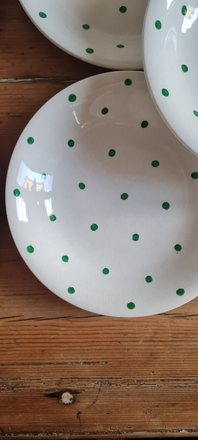 Set de 10 assiettes plates longchamps vintage