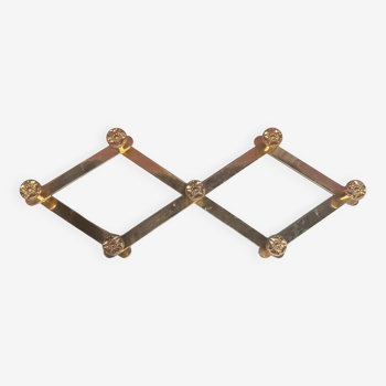 Brass extendable wall coat rack