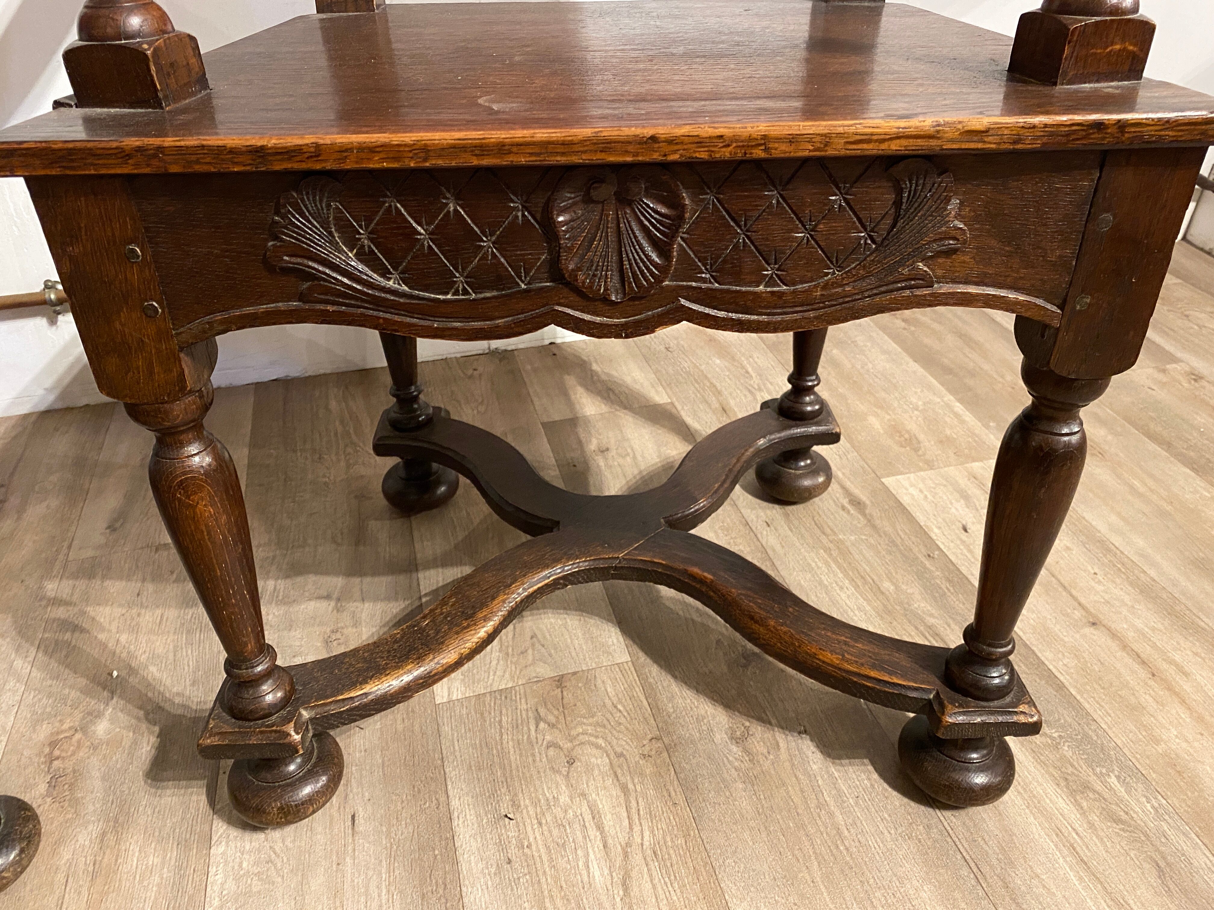 PAIR OF ARMCHAIRS WITH HIGH BACK STYLE LOUIS XIII