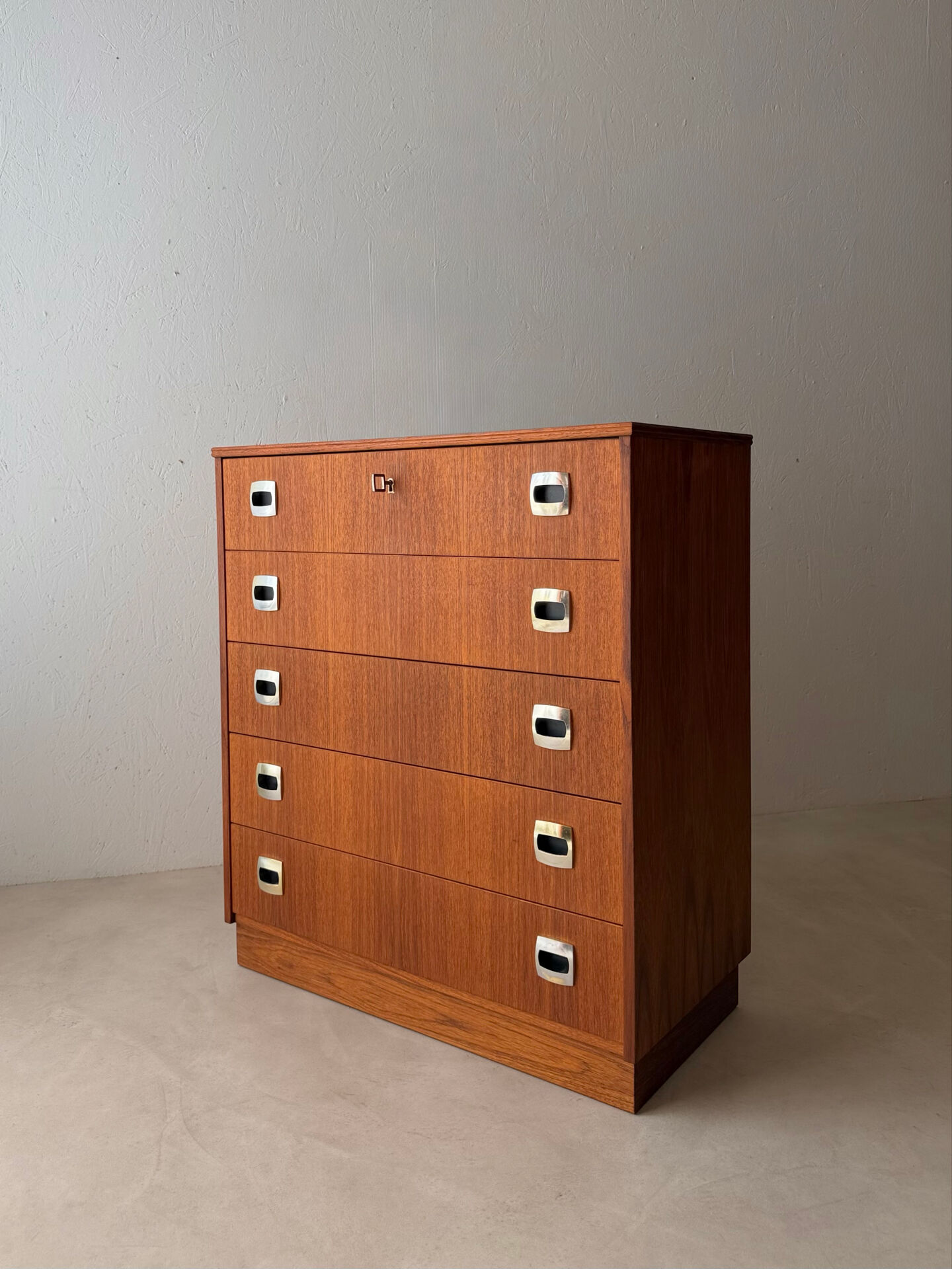Swedish mid-century chest of drawers teak five drawers