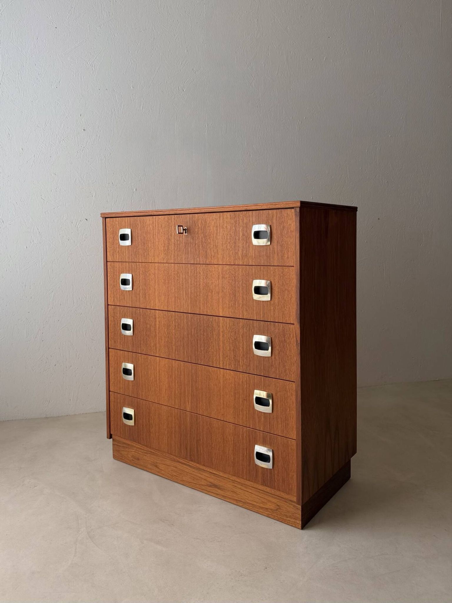 Swedish mid-century chest of drawers teak five drawers