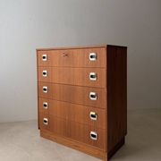 Swedish mid-century chest of drawers teak five drawers