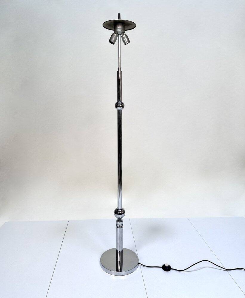Large sculptural floor lamp in chromed steel with ball-shaped details, West Germany, 1960s