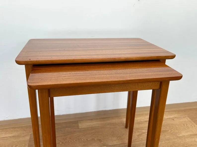 Set of two wood side/nesting tables - Germany, 1970s