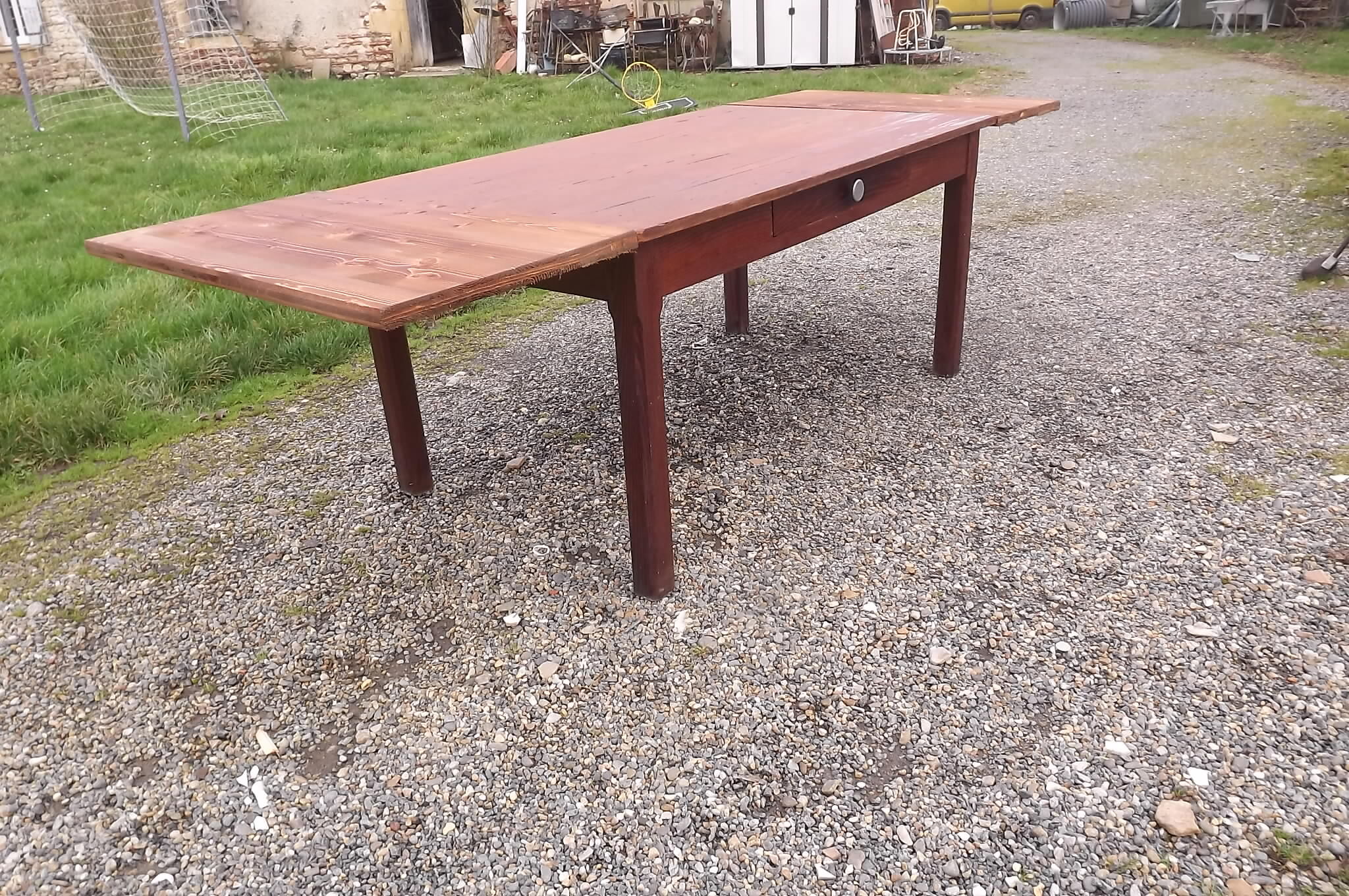 Oak and pine, 2 extension farm table