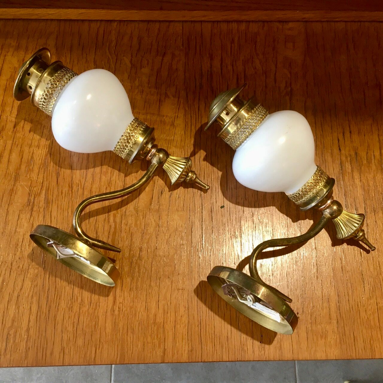 Pair of brass sconces