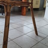 Dining table, bamboo and split rattan