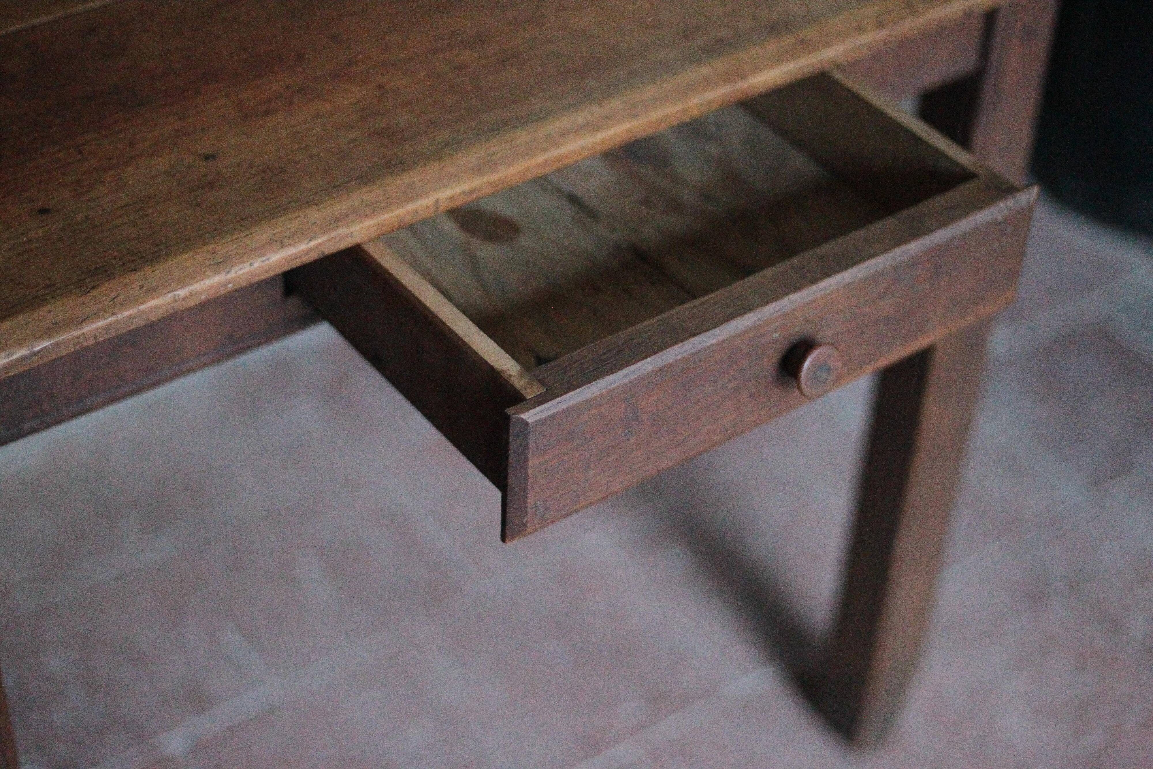 Wooden table with 1 drawer, coffee table, kitchen table, vintage wooden table.
