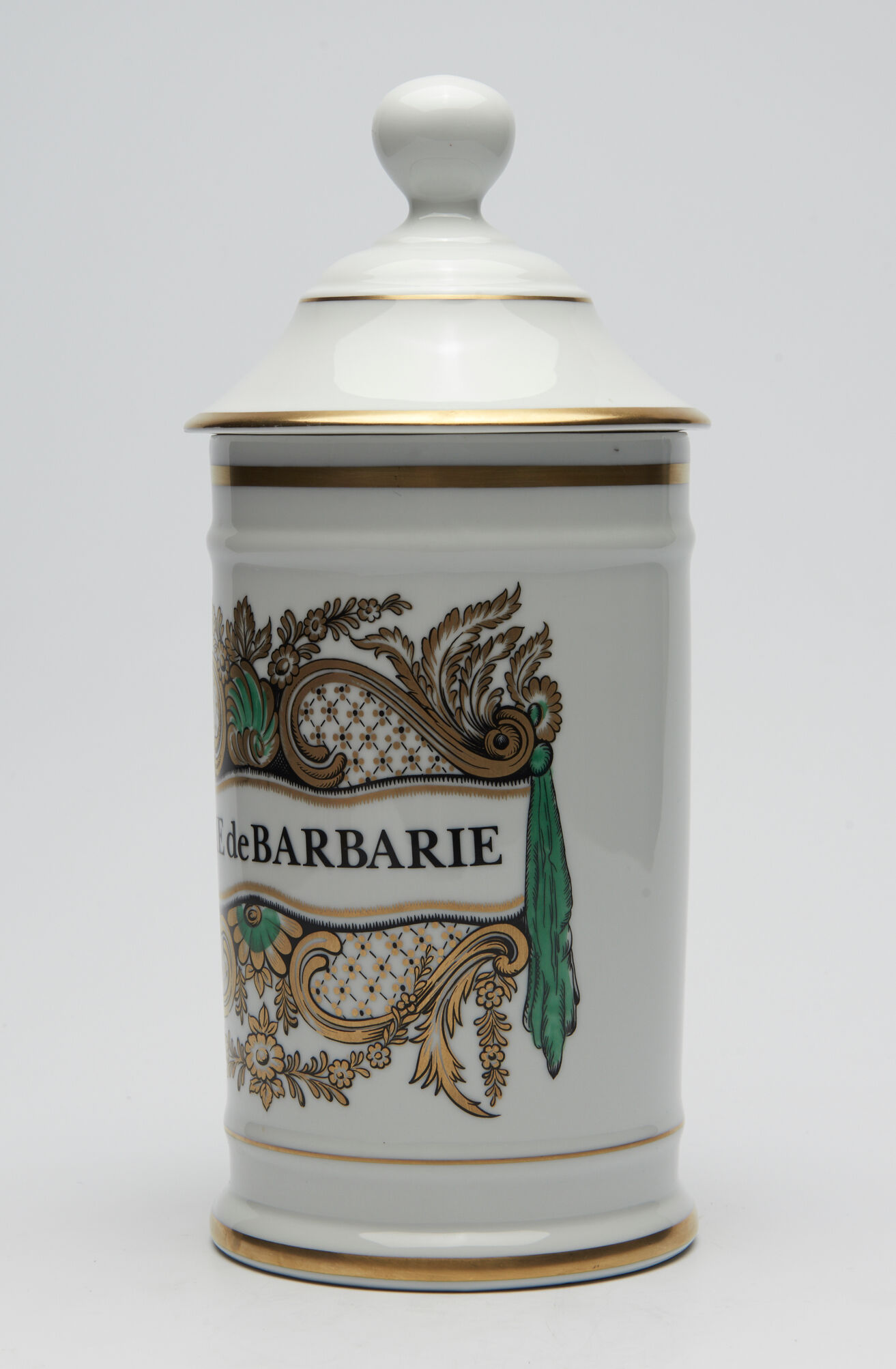 Pharmacy jar "Gum of Barbary", in Limoges porcelain