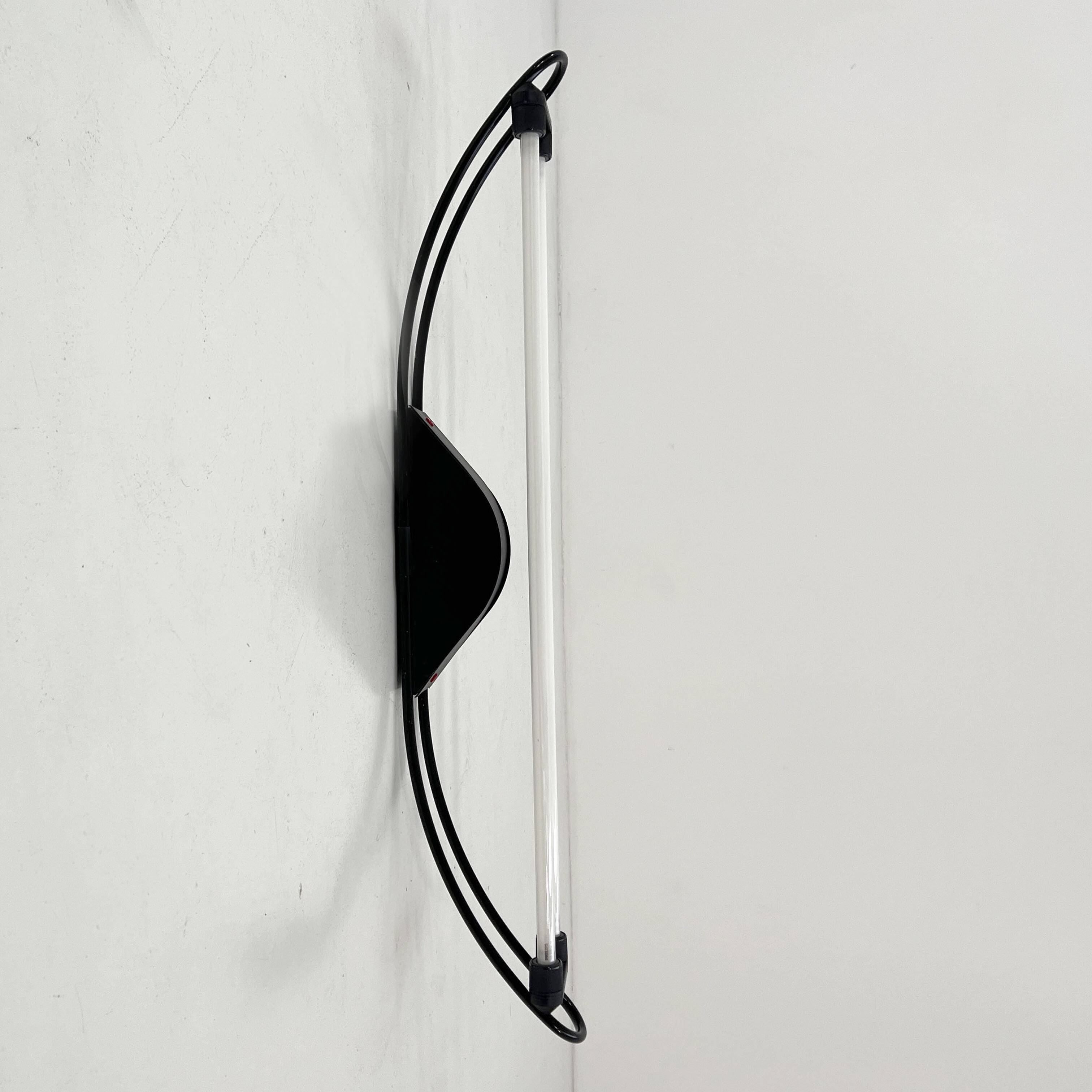 Double black neon wall light by Gian N. Gigante for Zerbetto, 1980