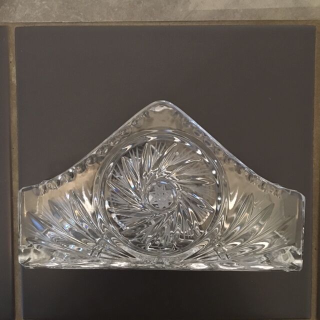 Paire de porte-servette en cristal