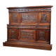 Very large Renaissance style center bed in carved walnut circa 1850