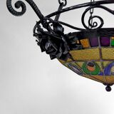 Art Deco wrought iron chandelier by Augustin Louis Calmels, France, Circa 1920