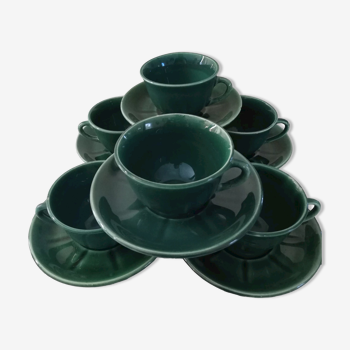 Service de 6 tasses et soucoupes années 50