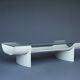 Table basse en contreplaqué et verre années 1960
